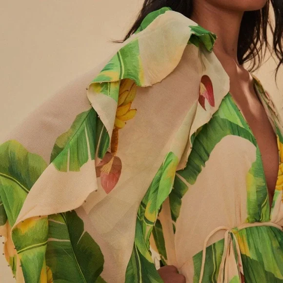 Farm Rio Beige Fresh Bananas Maxi Dress - Picture 6 of 10